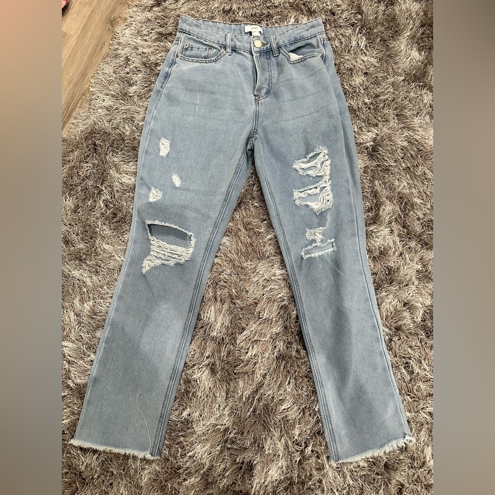 Forever 21 Ripped Light Washed Jeans